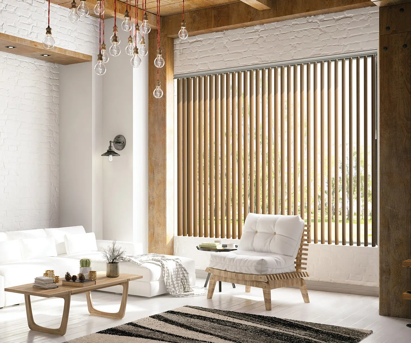 In Fairfax, Va, a Luxurious living room with Synchrony Vertical Blinds