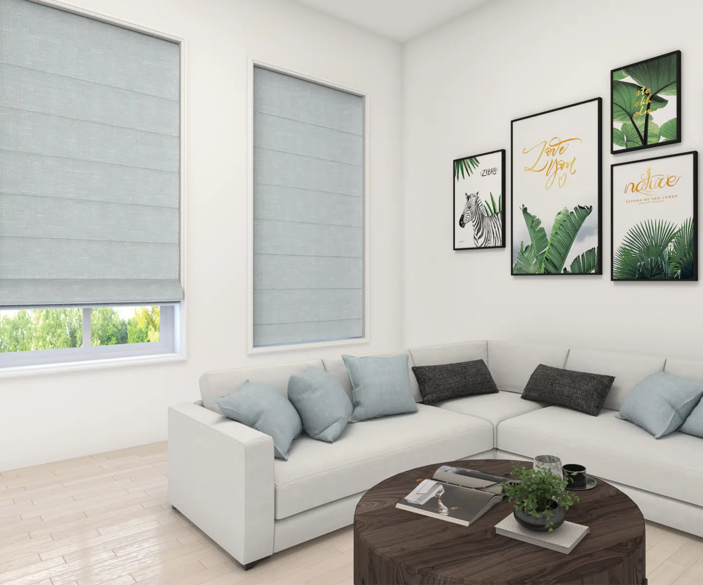 Energy Efficient Window Treatments in a comfortable McLean, VA living room